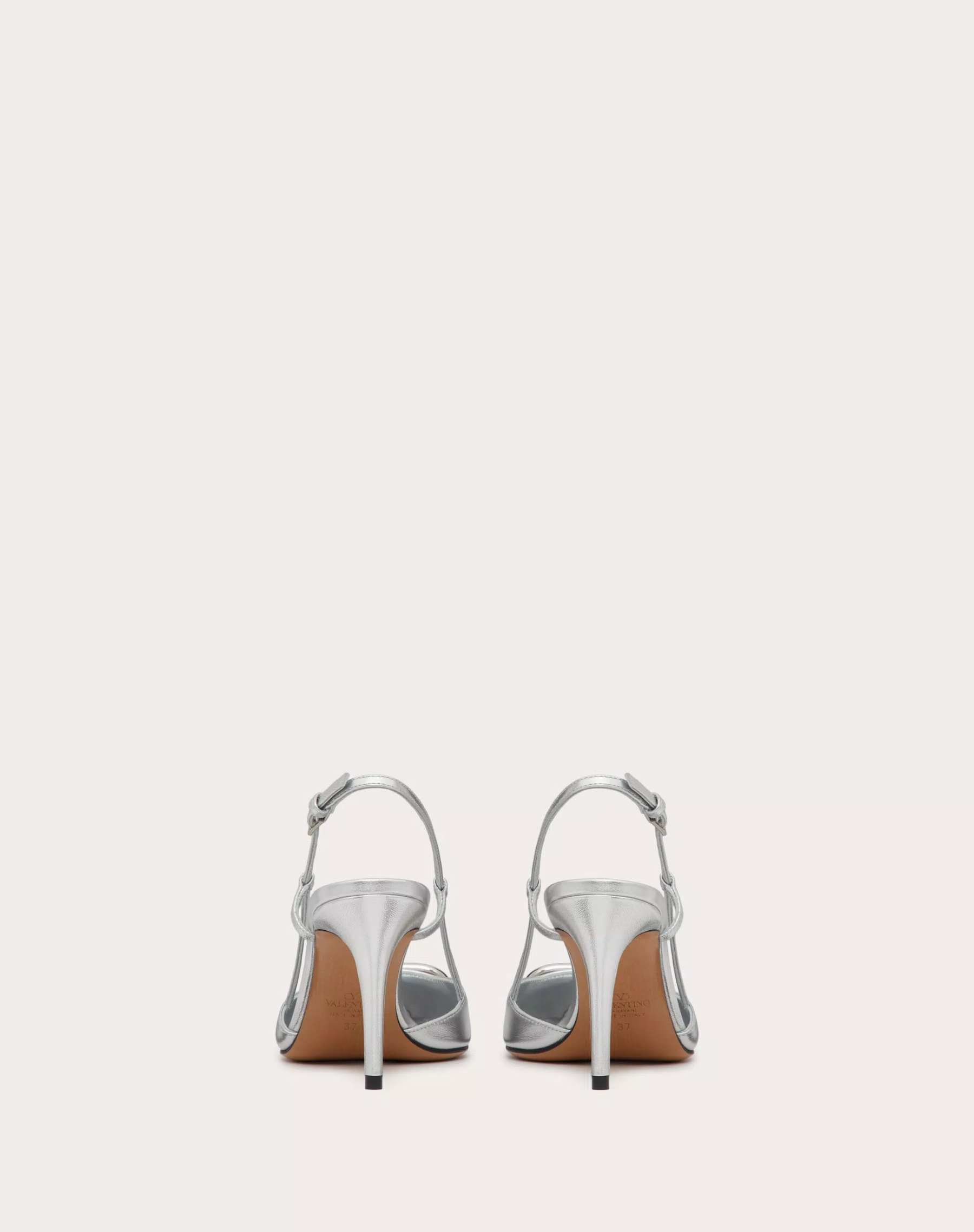 VLOGO SIGNATURE SLINGBACK PUMP IN LAMINATED NAPPA LEATHER 80MM